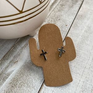 Silver cross earrings